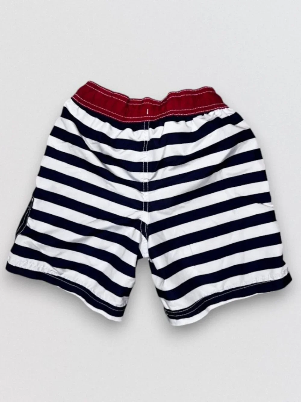 Boys Striped Swim Trunks Crab Pocket Red White Blue Size 3T
